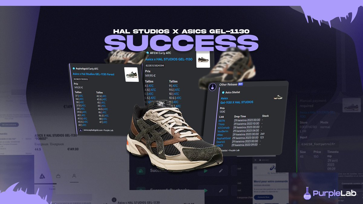 La colaboration HAL Studios x Asics Gel-1130 "HAL Studio Forest" est sorti il y a quelques jours 📷
Nos membres ont pu profiter des infos, même en pleine nuit ! 📷

Rejoins nous ici : discord.gg/xju6C6CnDA