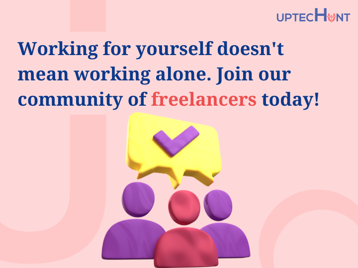UPTECHUNT2022's tweet photo. UpTecHunt connects collaborative, like-minded people. It can boost your career. Community networking may lead to new projects. UpTecHunt might boost your career. Joining our community interacts with freelancing.
#Freelancer #freelance #freelancing #remote #topfreelancer https://t.co/zFUqzvVJOE