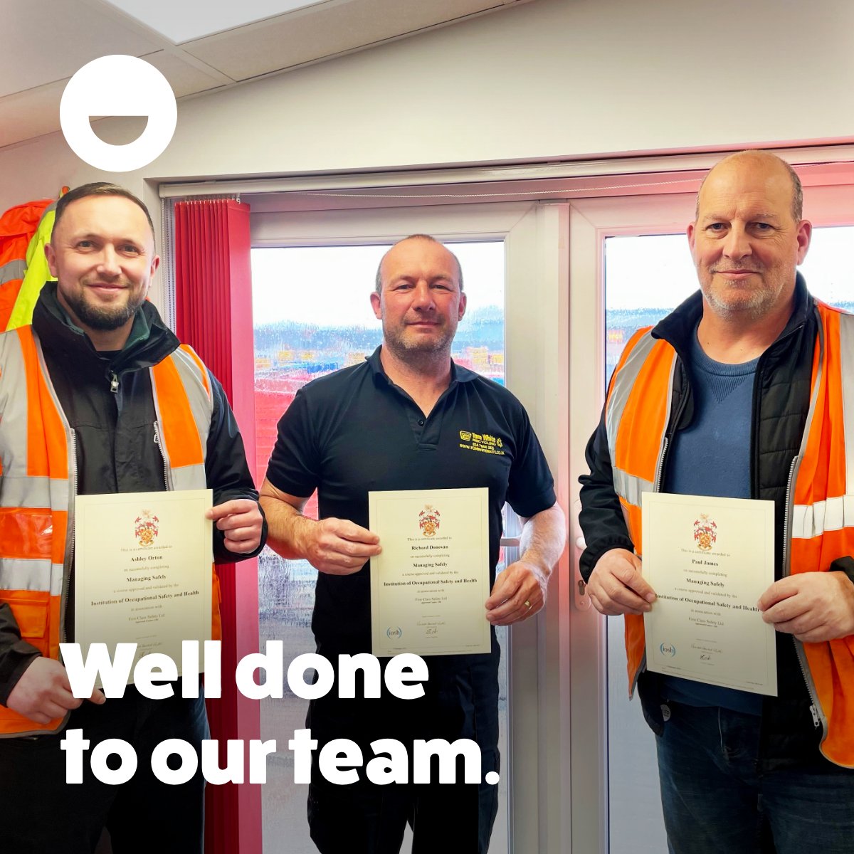 We’re delighted to announce that 3 of our managers have successfully completed and passed their IOSH Managing Safely course.

Huge congratulations to Ashley Orton, Rich Donovan and Paul James for this great achievement.

#tomwhite #tomwhitewaste #tomwhiteteam #ioshmanagingsafely
