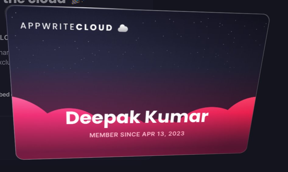 DeepKumarKhatri's tweet image. Guess what I just received? 💳 My personalized Cloud card from @appwrite! 🚀

Appwrite Cloud just announced their Public Beta!

🌥️ Sign up now and claim your own card at cloud.appwrite.io/card/643873347…

PS: Limited edition cloud hoodies are up for grabs🤩
@eldadfux 
#AppwriteCloud