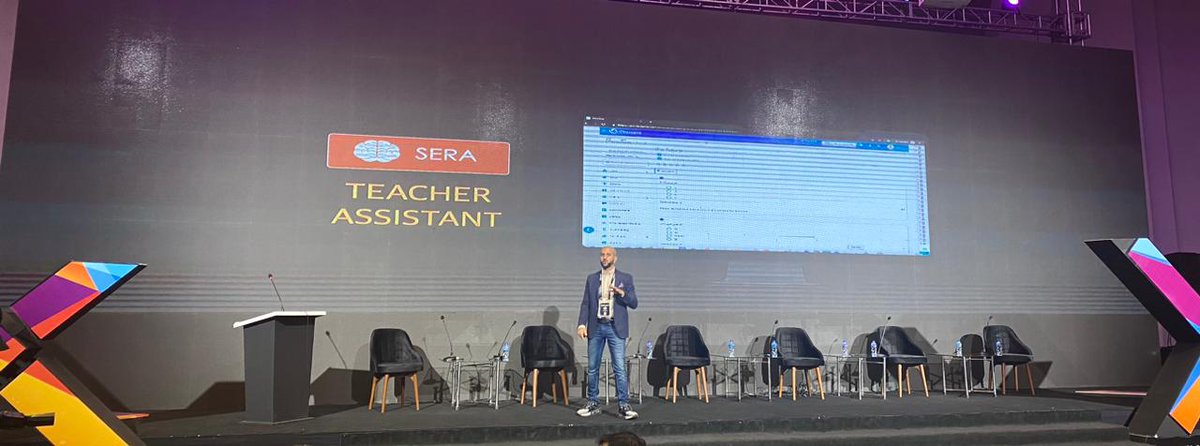 InnoXeraSummit's tweet image. The CTO Classera Mohammad Alashmawi talking about the Teacher and Student Assistant Features by Classera and soon to be launched Virtual Tutor by @Classera, a learning opportunity that enables students to learn any time of the day. 

#innoxera2023 #innoxerapk #edtechpakistan