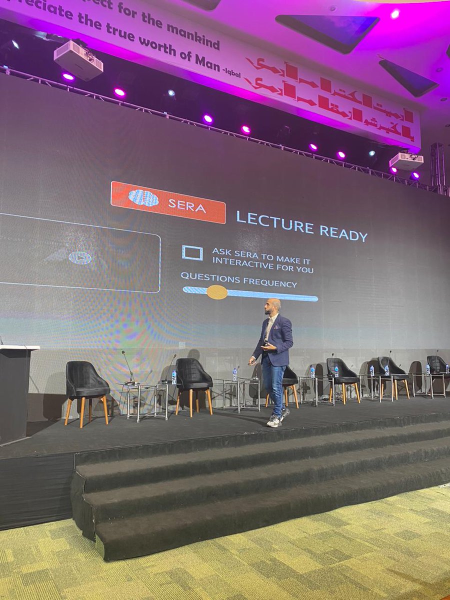 InnoXeraSummit's tweet image. The CTO Classera Mohammad Alashmawi talking about the Teacher and Student Assistant Features by Classera and soon to be launched Virtual Tutor by @Classera, a learning opportunity that enables students to learn any time of the day. 

#innoxera2023 #innoxerapk #edtechpakistan