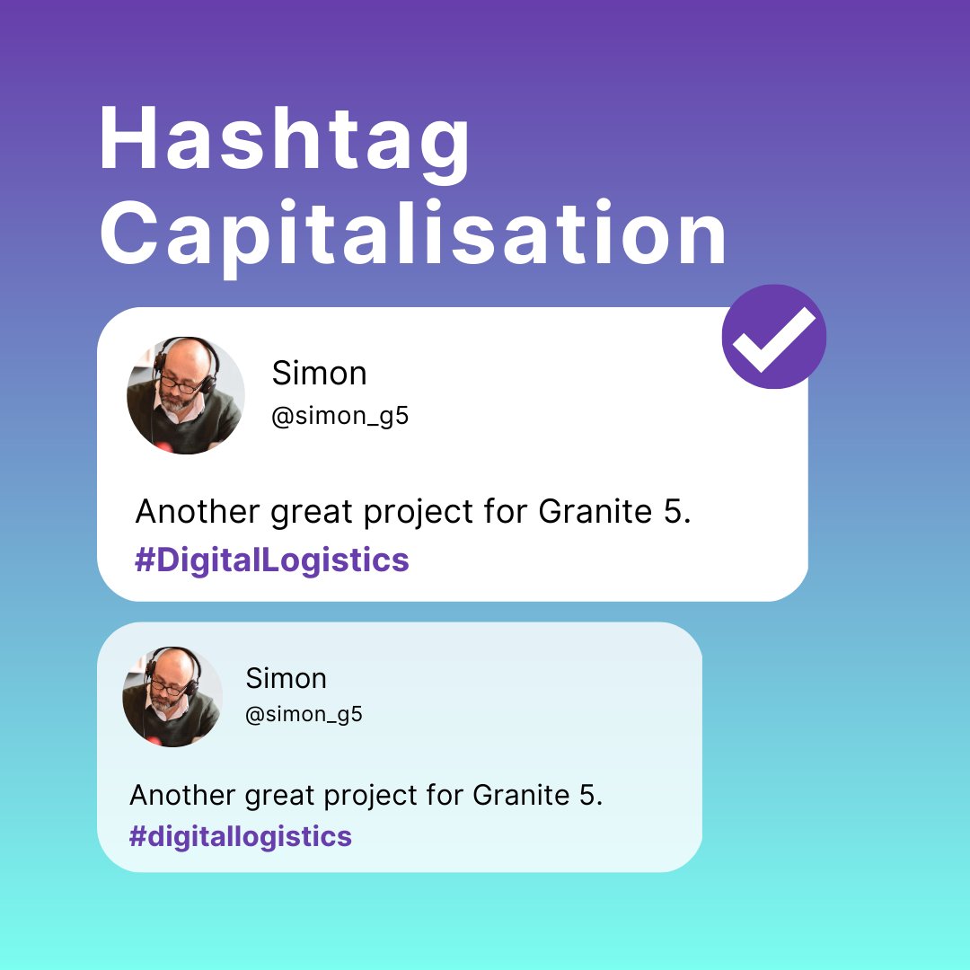 granite5ltd's tweet photo. Why should you consider implementing Hashtag Capitalisation? 

When it comes to accessibility, Hashtag Capitalisation is a great step in opening content to a wider audience.

Not only does hashtag capitalisation improve readability, it also encourages brand security. https://t.co/1am44wrDRP