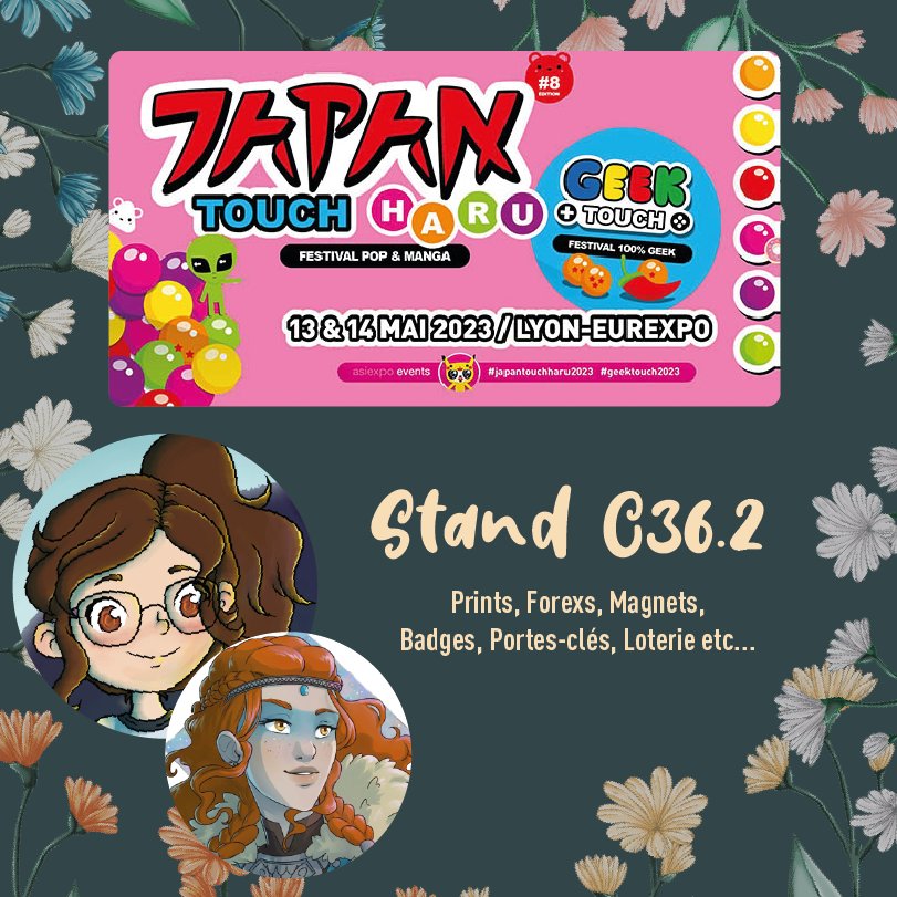 LoomiArt's tweet photo. Nous serons présentes avec @buldenej a la Japan touch haru le week-end du 13-14 mai 2023 a Lyon Eurexpo au stand C36.2 . Vous pourrez retrouver sur notre stand divers produits et goodies : prints, charms, badges, forex, portes clés, papeterie, magnets etc... 1/2 https://t.co/BzVTGDflpK