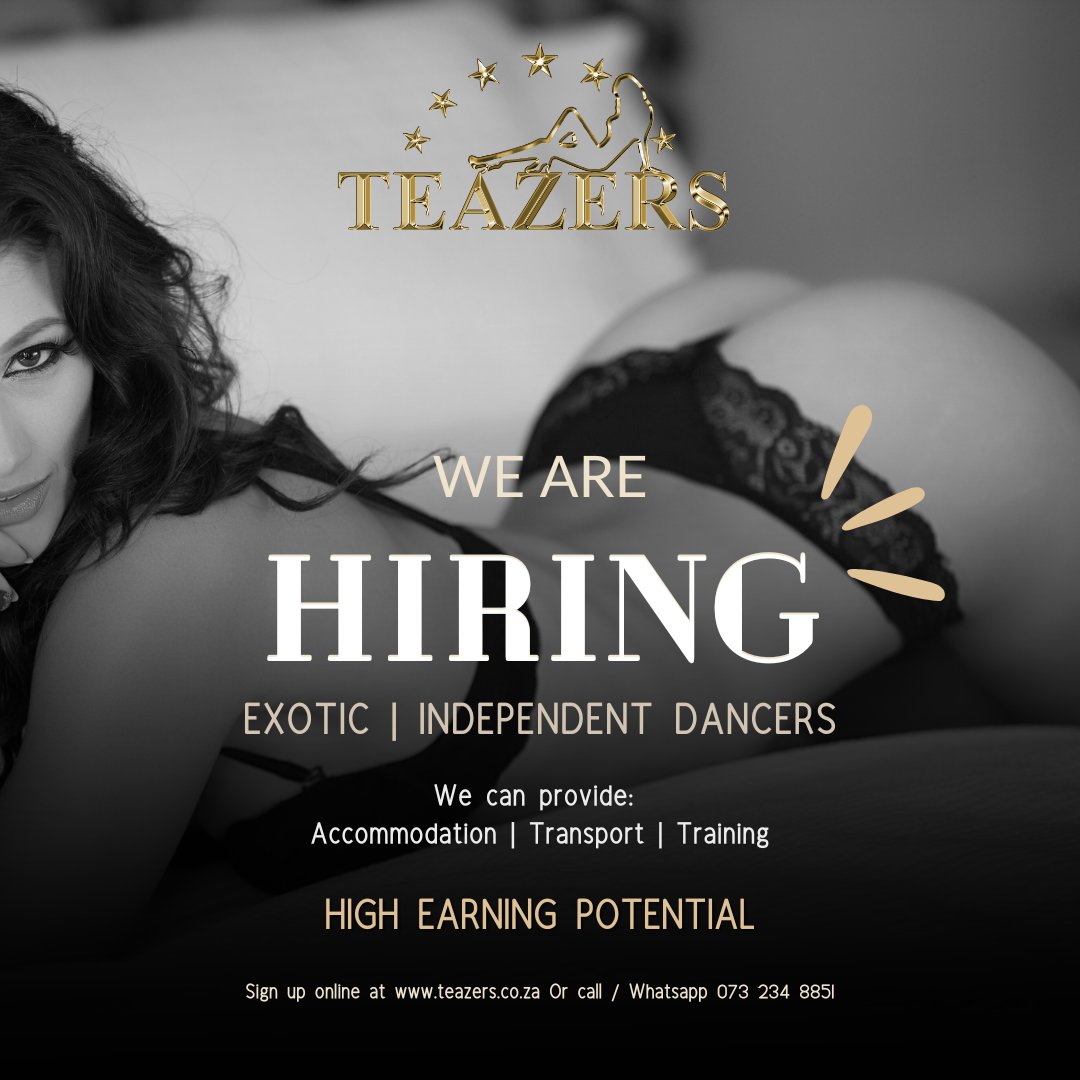 Join the Teazers Rivonia team and show the world that you can handle more than just a LinkedIn profile.

For bookings and enquires:
teazerssa.com/home/bookings-…

#teazersRivonia #ApplyNow #HandleThePole #WorldShow #opportunity #nofear #greatbenefits #journey #moneydance #exoticdancer