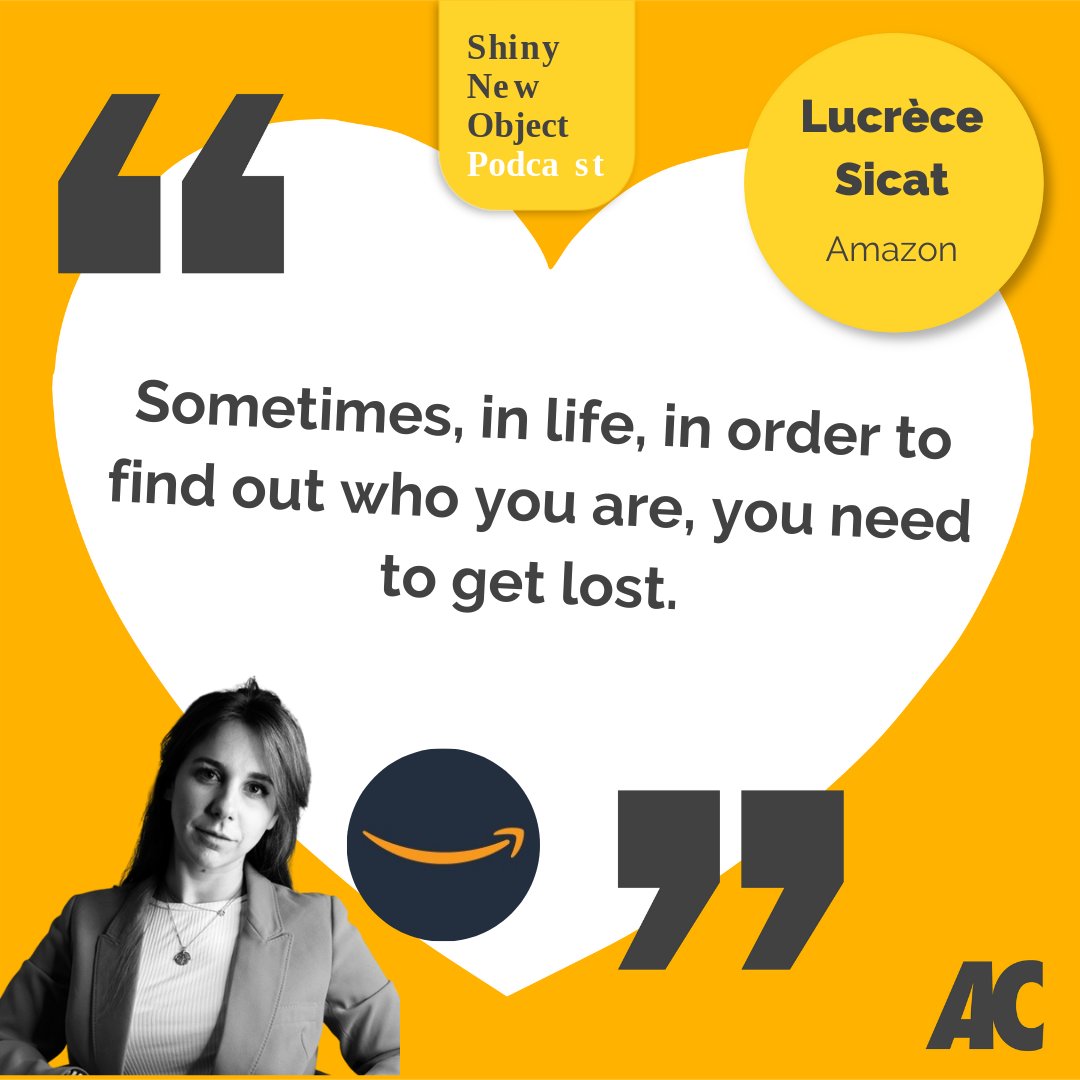 💡 Time to discuss #marketingcareer advice and pro #advertising tips with @amazon's Lucrèce Sicat 🎧 

Listen to the #ShinyNewObjectPodcast & find out how to succeed at #creatorcommerce + why losing your way can help you find your path 👉 tinyurl.com/ms3ymfnz