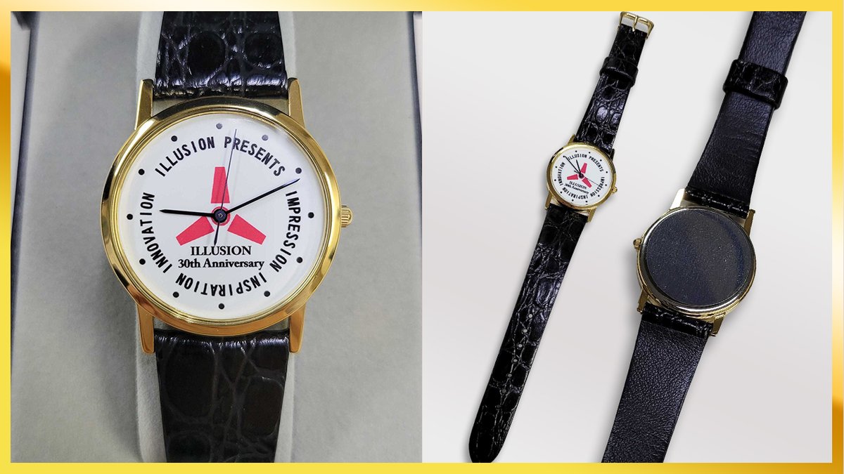 ILLUSION_staff's tweet photo. 🎊イリュージョン30周年記念グッズ🎊
⌚️『プレミアムウォッチ』⌚️

イリュージョンのロゴをあしらった特注腕時計✨
落ち着いた色合いの革バンドに
白の盤面と赤いロゴでさり気なくアピール👔

公式通販「イリュージョンオンライン」にて販売中🛒
https://t.co/p9rXdZ0Gqd
#イリュージョン https://t.co/BMHCsRSP4S