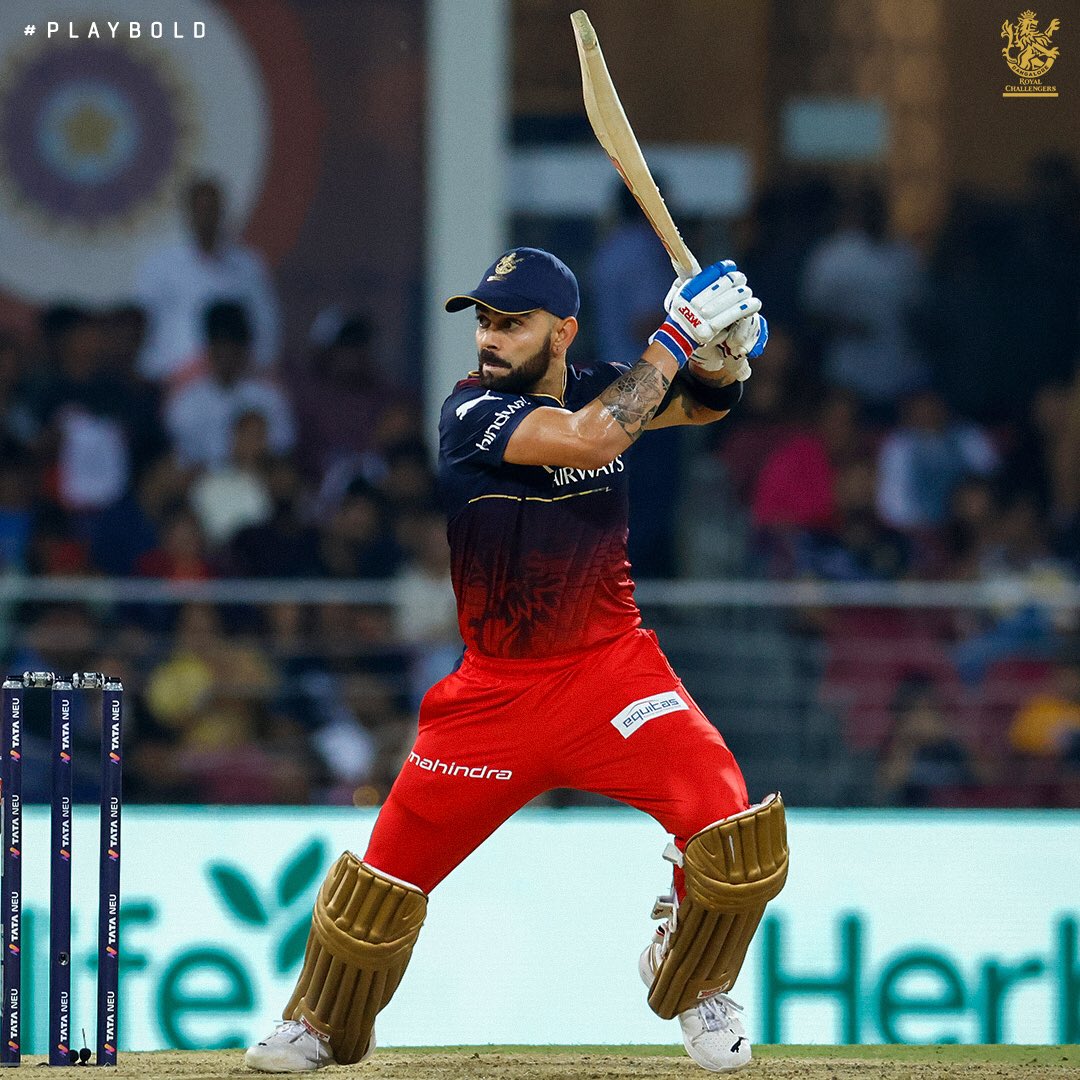 RCBTweets's tweet photo. Can't keep him out of the game! 👑

Gritty with the bat and a livewire in the field, King Kohli's contribution last night was invaluable! ❤️‍🔥

#PlayBold #ನಮ್ಮRCB #IPL2023 #LSGvRCB https://t.co/E7EkEi5xzl