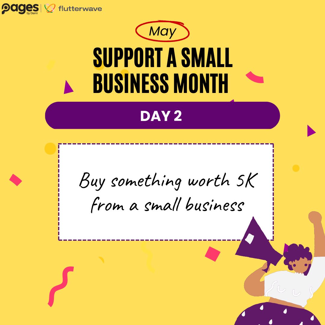 pagesbydammy's tweet photo. It's Day two of our “Support A Small Business Campaign/Challenge! 🥳🥳💃💃💃💃

Day 2 - Buy Something Worth 5k From A Small Business

Here are 10 businesses you can shop from for today's challenge 👇👇

@Krustykraves
@savordehikng
@shopveba
@thevelvetbox_07
@Makiscollection
@ShopwithMo
@scentsforroyals 
@Belyzscents
@jewelsbymoe
@fabsbyabike

Also, vendors, you can plug yourself in the comment section 💃💃👇👇👇

#pagesbydamicommerce #PBDSupportSmallBusinessMonth