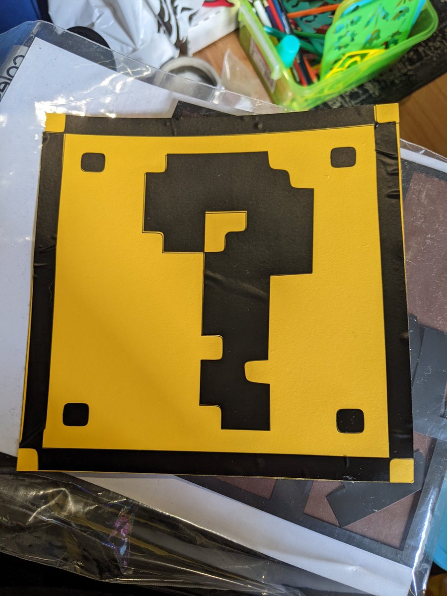 Carolynn_Skye's tweet photo. Working on party decorations... video game themed. Yes it's mostly Mario and Minecraft so far https://t.co/qCZWrcMIGr