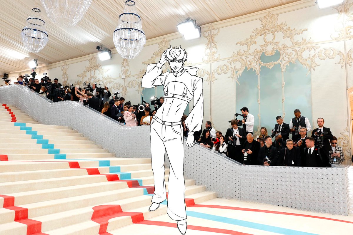 ExpelliMARius's tweet photo. hours late w the edit but zaranix blanchard has arrived at the met gala 🤧 https://t.co/BbEuiusNMo
