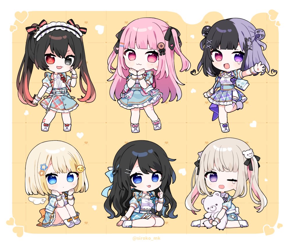 新人女性歌い手グループ「Pastel♡Honey 」様のSDイラストを制作させて