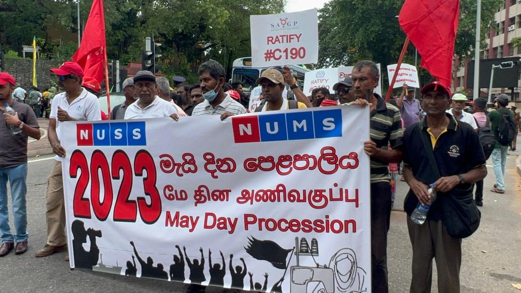 IndustriALL_GU's tweet photo. Sri Lanka - the national union of transgender workers joined NUMMS @MayDay2023 demonstration.
NUMMS strongly supports the formation of a national union for transgender workers.
#MayDay2023
#AllYouth
@lgbtiworkers
#RatifyC190 https://t.co/yze1S8tTjx