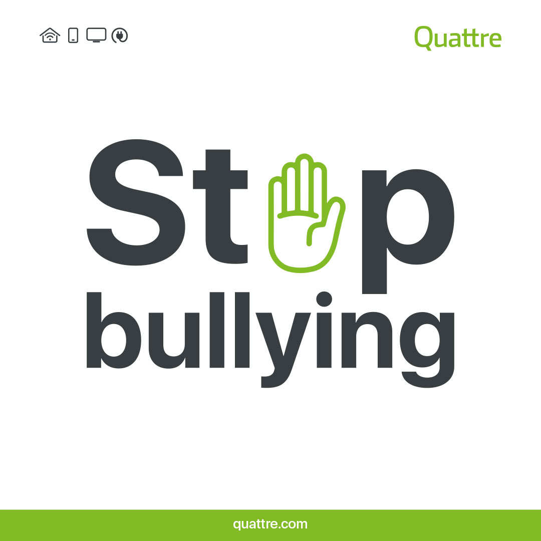 #StopBullying #StopAcoso #StopAcosoEscolar 

Que nuestras redes y tecnologías no sirvan para promover el acoso 🤚

Prevenirlo es responsabilidad de tod@s 💪

☎️ 96 112 63 46
WhatsApp 📲 quattre.com/tiendas
quattre.com