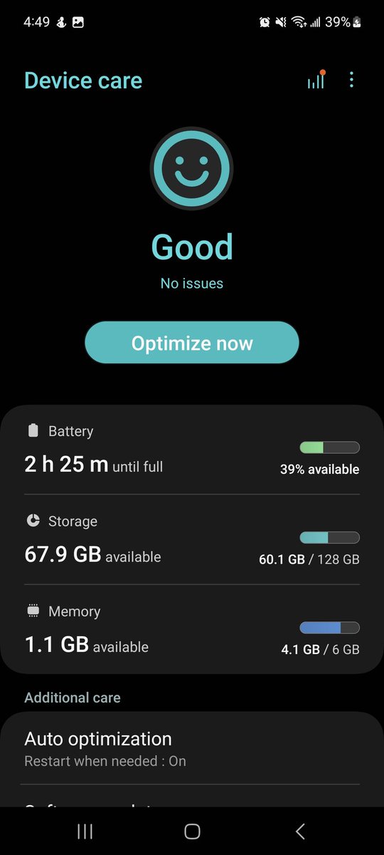 MojaDramaOne's tweet image. Pull screen down and select Settings search "Optimize" now select "Battery &amp;amp; Device Care" down on bottom select "Ram Plus" change default from 4GB to 6Gb after reboot buffer bug resolved. #SamsungUI #OneUI5