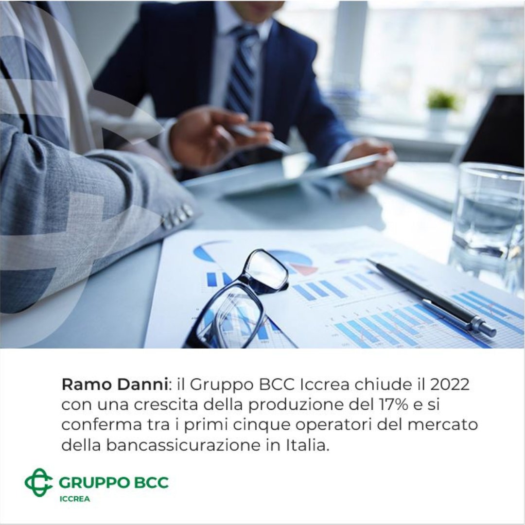 Ramo danni: il #GruppoBCCIccrea chiude la produzione 2022 con volumi per quasi 200 mln € (+17%), confermandosi tra i primi cinque operatori del mercato della #bancassicurazione in Italia.
Confermato Manzo alla presidenza di BCC Servizi Assicurativi.
gruppobcciccrea.it/Pagine/Newsroo…