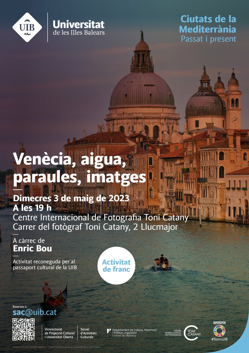Recordau que demà tenim una cita amb Enric Bou, Venècia, Michael Kenna i Toni Catany al #CIFTC!

3/5 - 19h, entrada gratuïta, aforament limitat

Aquest dia hi haurà un horari especial del Centre per a que els assistents puguin visitar les exposicions: de 18 a 21h

Vos hi esperam!