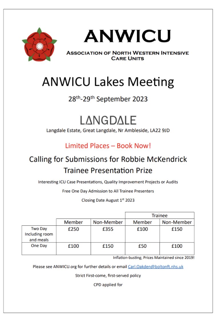 Booking for the lakes meeting is now open...
