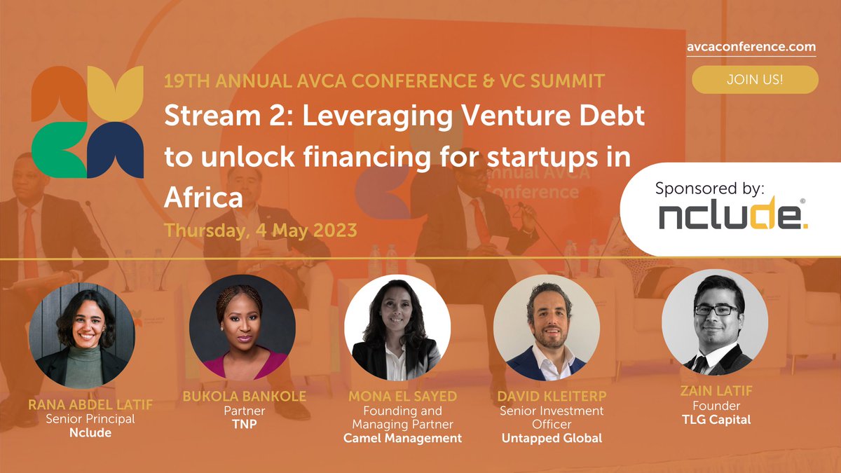 Nclude is sponsoring the 19th AVCA and VC Summit in Cairo. Our own, Rana Abdel Latif, will speak on "Leveraging Venture Debt to Unlock Financing for Startups in Africa", discussing our founder-centric approach for fintech-enabled financial inclusion. Excited to be part of AVCA'23