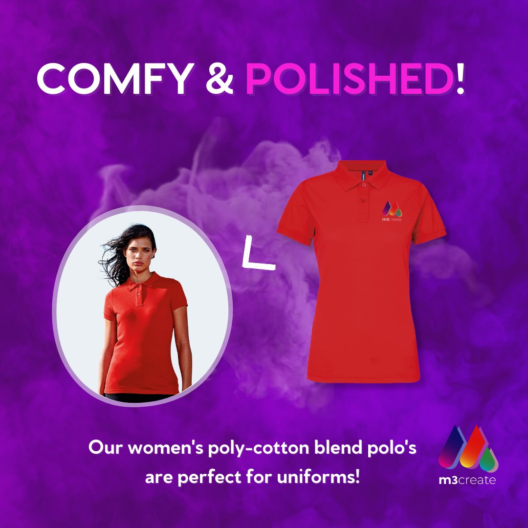 Available in different colours, get in touch now ▶️ loom.ly/ZsCOGcw

✉️ hello@m3create.com

#polo #workuniform #uniform #print #fashion #lifestyle #design #logo #leicester