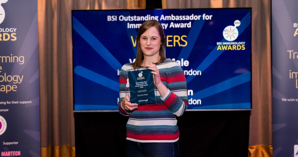 Huge congratulations to MDR's Dr Viki Male (@VikiLovesFACS) on being named British Society for Immunology's 'Outstanding Ambassador for Immunology', for using her network, influence to champion and significantly raise the profile of the immunology sector in the UK. @britsocimm