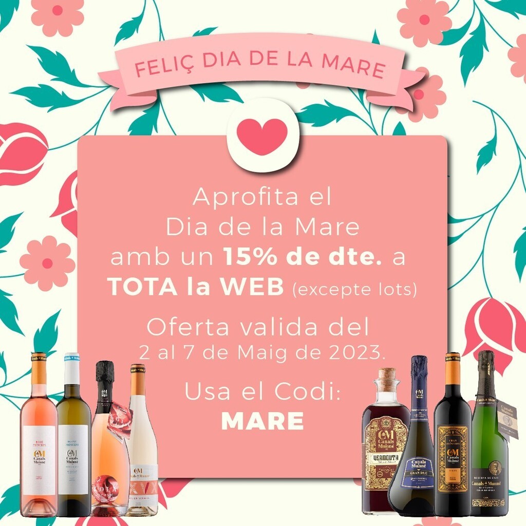 Celebrem el Dia de la Mare amb un super descompte del 15% a TOTA la WEB (excepte en lots)! 
No t'ho pensis més, oferta vàlida del 2 al 7 de maig de 2023. 
Utilitza el codi MARE i COMPRA ARA! 🛍️💐 
ift.tt/gnjefrt

#diadelamare #oferta #descompte … instagr.am/p/Cru7pWmR-RM/