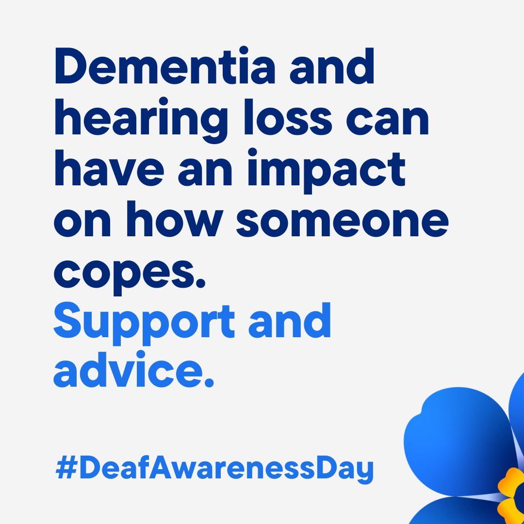 Dementia and hearing loss can impact how someone copes day-to-day. They can lead to increased social isolation, loss of independence, and problems with everyday activities. To find things that help, visit: Sight and hearing loss with dementia. #DeafAwarenessWeek (2-8 May)