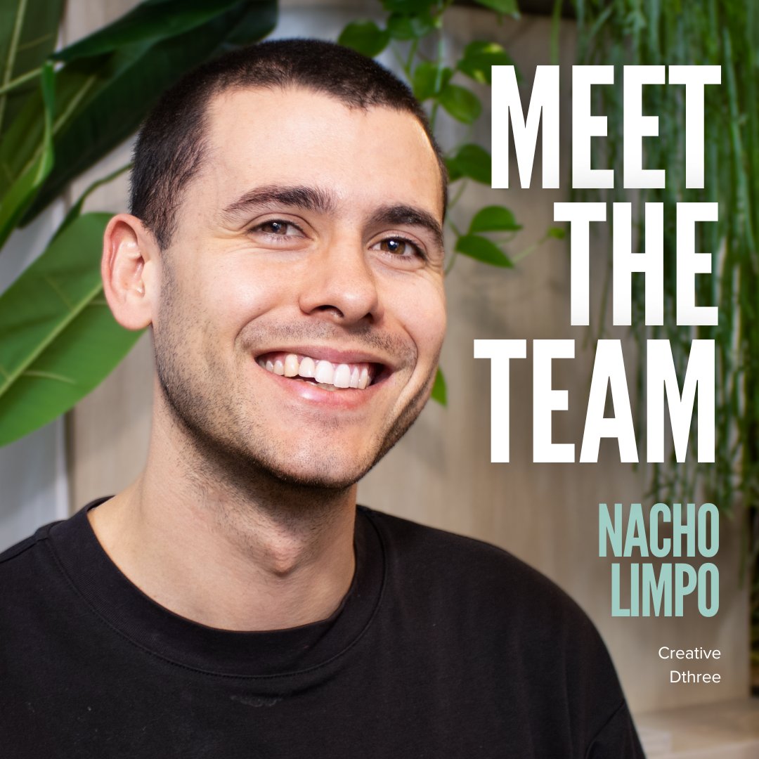 Introducing Nacho Limpo, Dthree's new Creative!

Describe your job in 3 words.⁠
Creativity / Collaboration / Multidisciplinary⁠
⁠
Best thing about working at Dthree?⁠
The people! We create amazing things together!⁠
⁠
Last book you read? ⁠
All art is Ecological.⁠