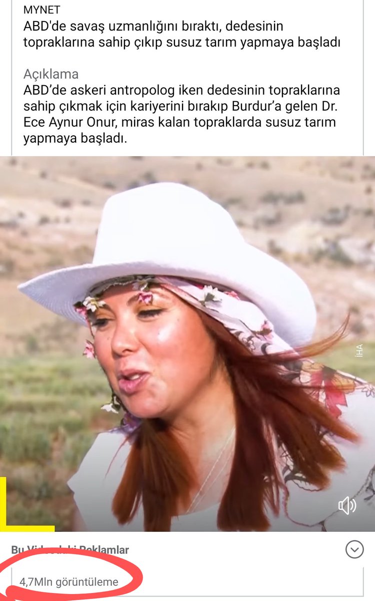 Susuz tarım videomuz 22 saatte 4.7 milyon kişi tarafından izlenmiş. Türkiye'nin ve dünyanın her bir köşesinden vatan evlatları bize mesaj atıp susuz tarımın nasıl yapıldığını öğrenmek istiyorlar. Hazır olun, yeni nesil çiftçiler geliyor! @EceAynurOnur