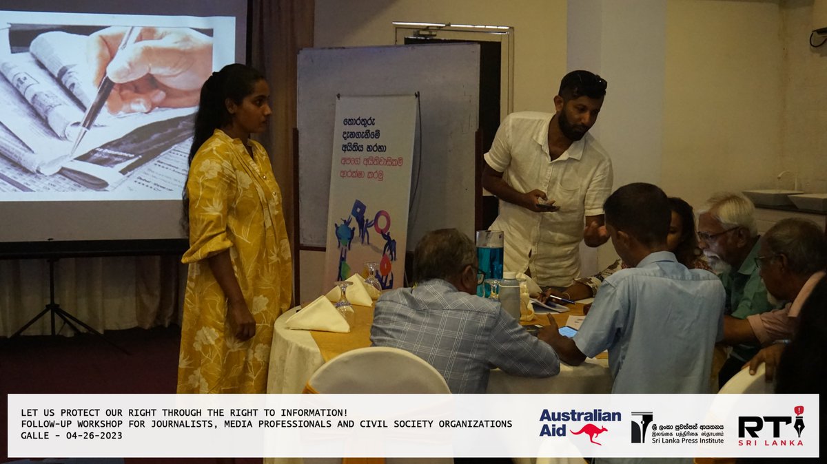 RTISrilanka's tweet photo. The first training program of the 2nd phase of training programs on “RTI: Let us Protect Our Right through the Right to Information” for journalists, media professionals, and Civil Society Organizations in Galle. 

#dap #RTI #SLPI https://t.co/6LZTskpvsR