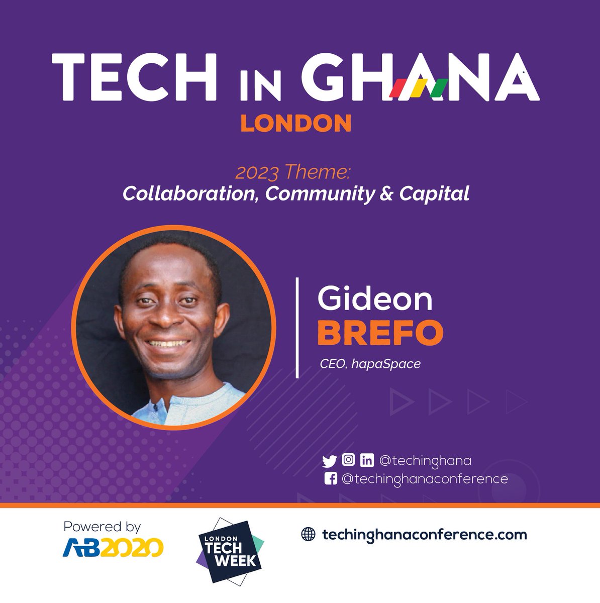 TechInGhana's tweet photo. Gideon is a tech enthusiast with a focus on supporting early stage start-ups and marginalised communities.
He is the CEO & Co-founder of tech hub @hapaSpace
#techingh23 #techubs #innovation https://t.co/Vt9E80QkYZ