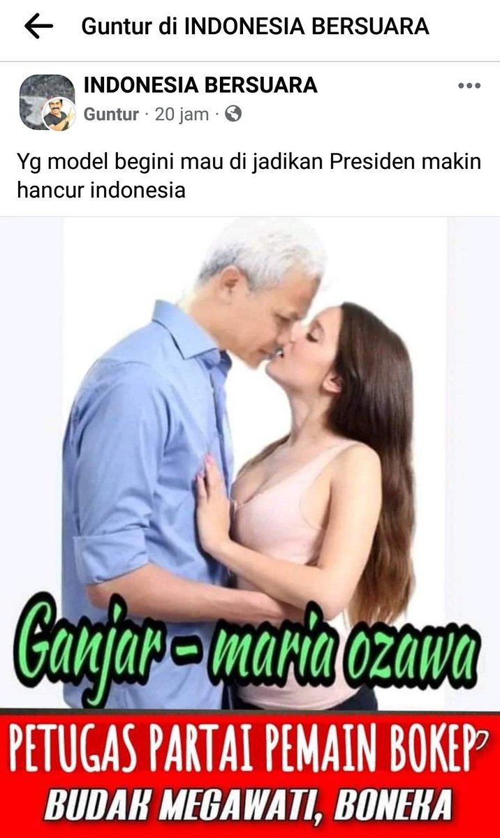 .
.
Merasa Junjungannya sudah ga mungkin menang lawan Ganjar Pranowo pakai cara beradab

Lawannya Ganjar mulai main KOTOR dan BIADAB

Mohon Kepolisian <a href="/DivHumas_Polri/">Humas Polri</a>, Pak <a href="/ListyoSigitP/">Listyo Sigit Prabowo</a> .. Bisakan Pelaku ini ditangkap dan dibui ??!!

Relawan dari kalangan Lawyer pliss bergerak
.