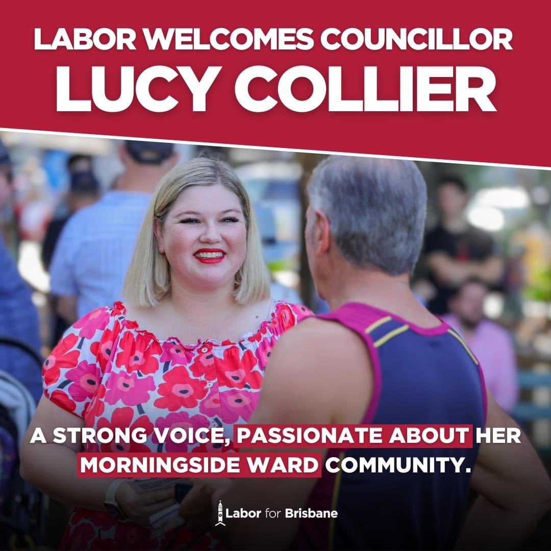 BrisbaneLabor's tweet photo. Our Labor for Brisbane team officially welcomes Councillor Lucy Collier! https://t.co/Z3fIoH33Ca
