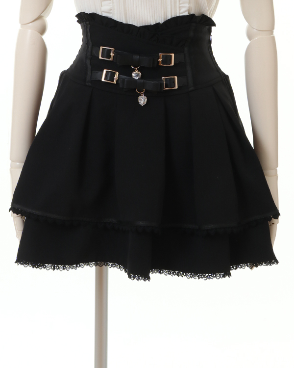 リズリサ LIZLISA 2連ベルト スカート ピンク LIZ LISA リズリサ スカート ピンク 2連リボンベルトスカパン