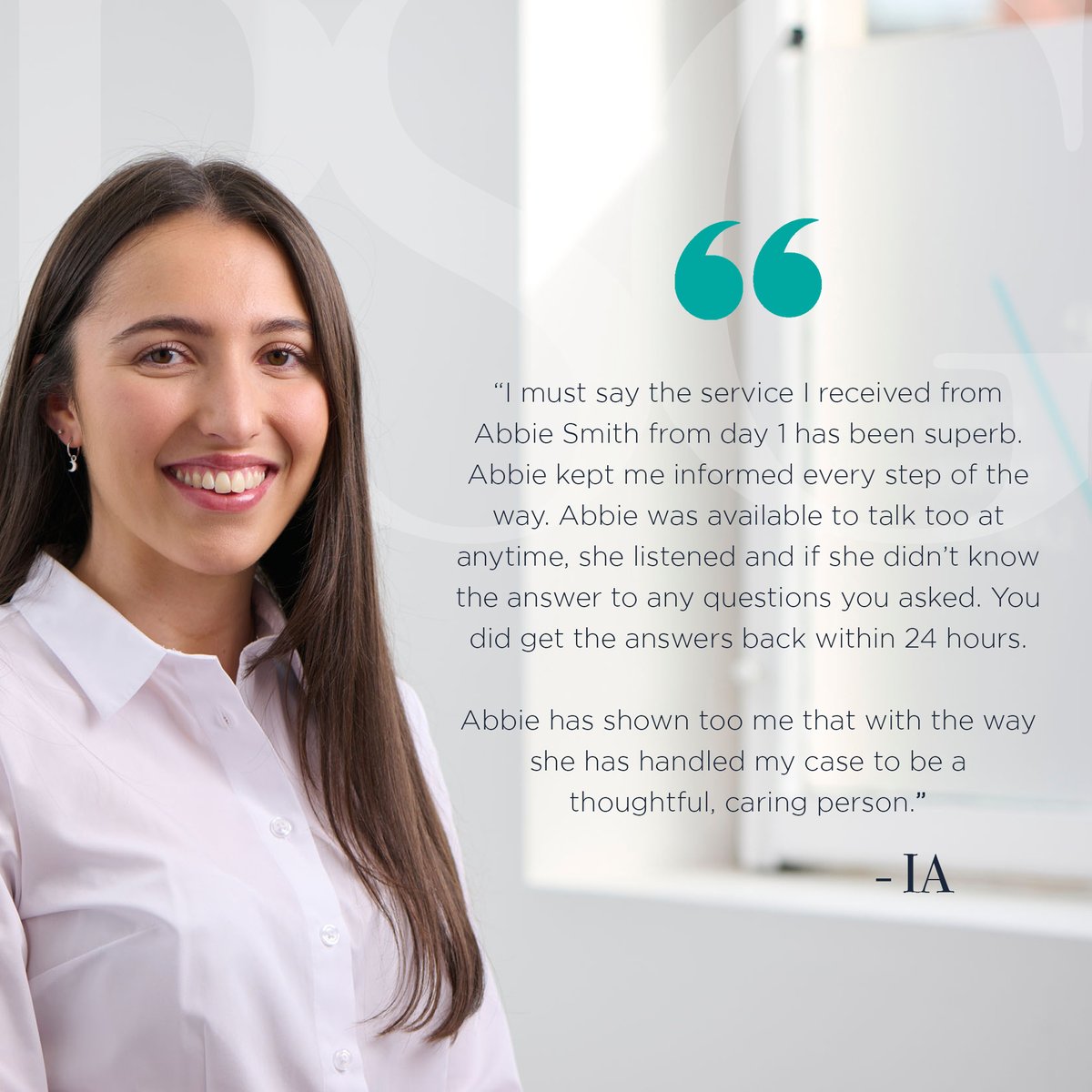 Abbie Smith, a trainee solicitor from our Clinical Negligence department, has received some fantastic feedback from a client. This matter was involving poor management of medical conditions, as well as a failure to refer in a timely manner

#TraineeSolicitor #ClinicalNegligence