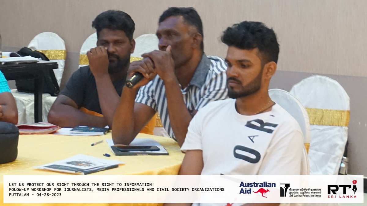RTISrilanka's tweet photo. The Second training program of the 2nd phase of training programs on “RTI: Let us Protect Our Right through the RTI” for journalists, media professionals, and Civil Society Organizations in Puttalam. 

#dap #RTI #SLPI https://t.co/v6J5ptb44v