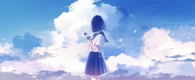 「cloudy sky standing」 illustration images(Latest)｜13pages