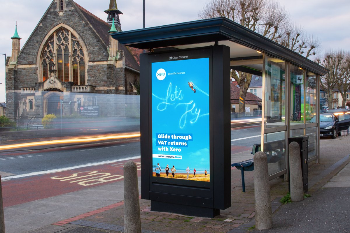 BonRichard's tweet photo. @Xero makes tax returns easy. Looking good on Adshel Live in Bristol! @december19media @clearchanneluk @yoniross1 https://t.co/WUfERB5wEM