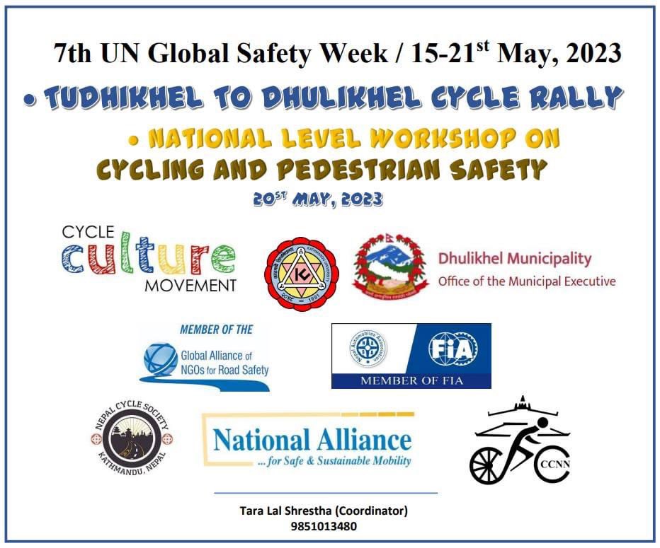 FoundationNasa's tweet photo. On the occasion of the 7th UN Global Road Safety Week( 15- 21 May), NASA Nepal, in coordination with various organizations, is organizing nationwide programs.

On 20 May, with the coordination of the Cycle Culture Movement and support from Dhulikhel Municipality. https://t.co/oNUISbW0gr