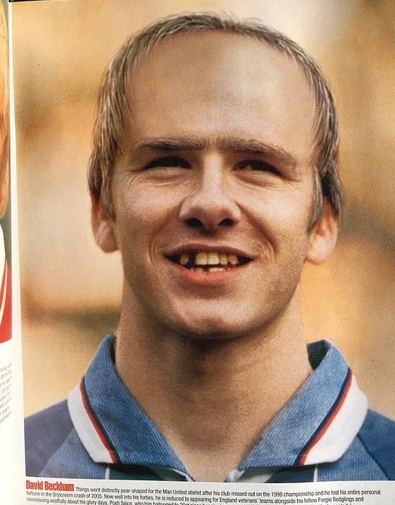 Happy 48th Birthday to David Beckham In 1998 FourFourTwo magazine predicted he\d look like this in 2020 