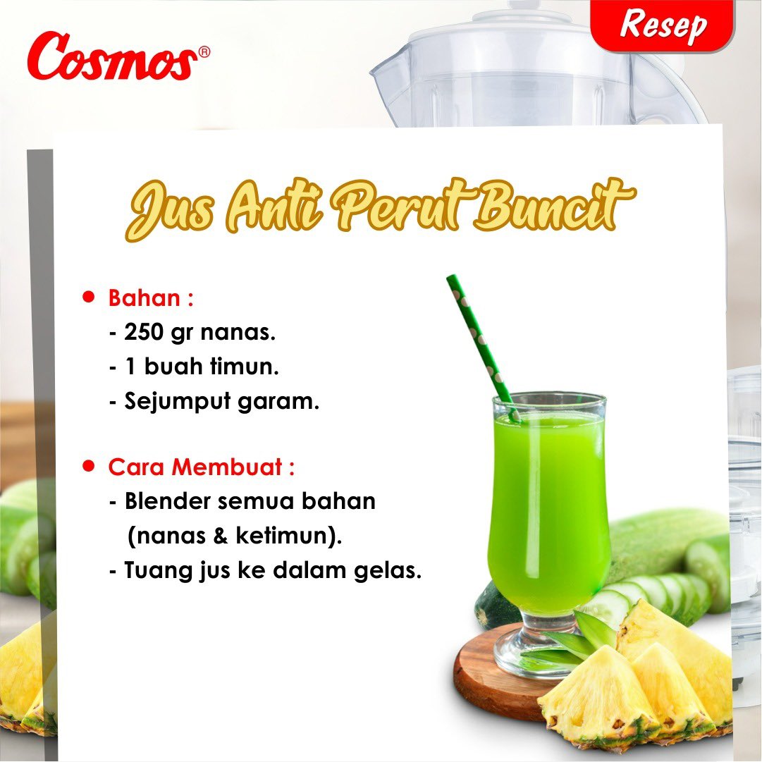 cosmosonline's tweet photo. Punya masalah perut buncit?Pengen ngilangin?Yuk kita buat jus anti perut buncit dgn blender Cosmos Blenz CB-832 PC yg bisa ngeblenz sendiri & berhenti sendiri
Jgn lupa like,komen dan share postingan ini ya!
BanggaCosmos #jusantiperutbuncit #resepjus #cosmosblenz #blendercosmos https://t.co/Hwr8dAjZ7k