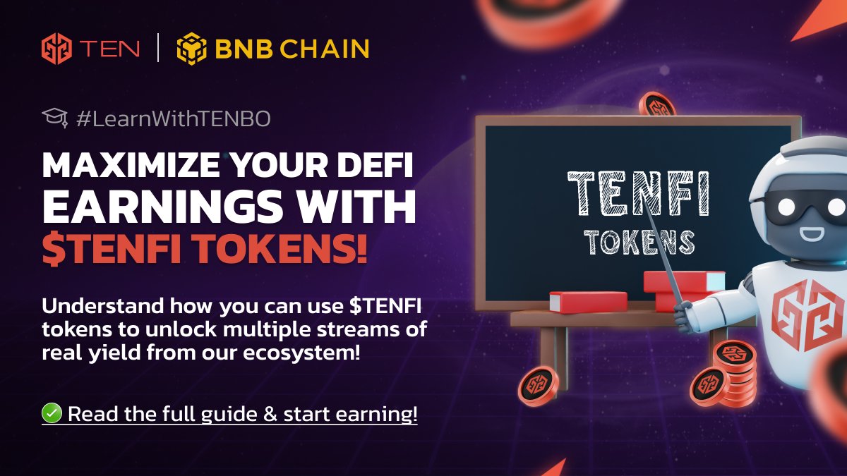 TENfinance's tweet photo. 📣Discover $TENFI tokens, our reward for stakers on @TENFinance!

$TENFI has the unique utility to unlock passive income with #RealYield from @LEND_finance &amp; #YIELDEX

📚Dive into our full guide NOW and transform your #DeFi earnings: https://t.co/AvNjBFjgPF 🔥

#TENFinance #LEND https://t.co/x5Haxjqis7
