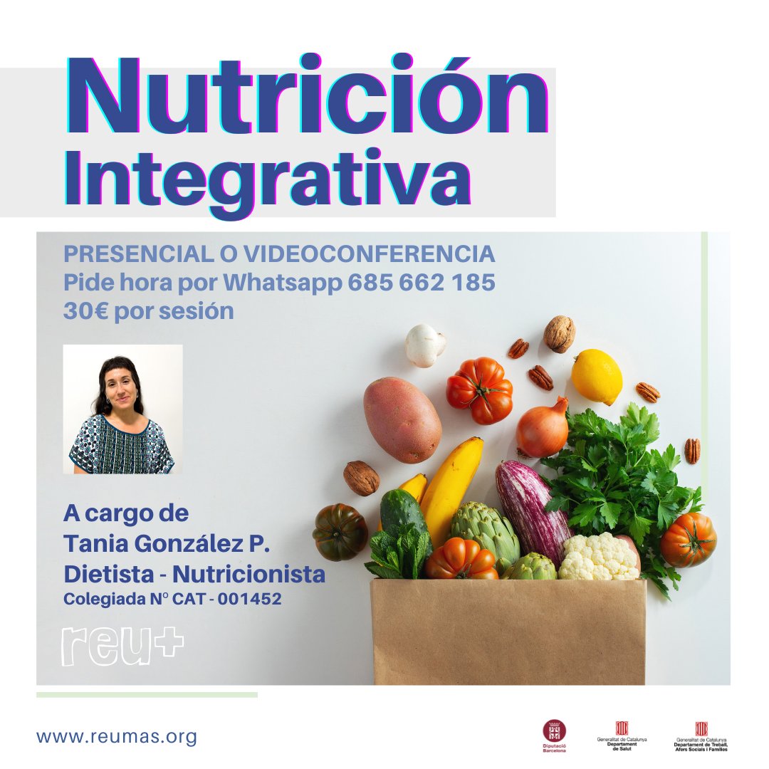 reu_mas's tweet photo. 🍏¡Aprende a cuidar de ti a través de la alimentación!

#NUEVA fecha para visita #presencial con Tania González Penadés, #Nutricionista de Reu+, especializada en alimentación natural y energética.

📲Pide hora por whatsapp aquí: https://t.co/6XPnSjiifc https://t.co/gUGkpMOcCV