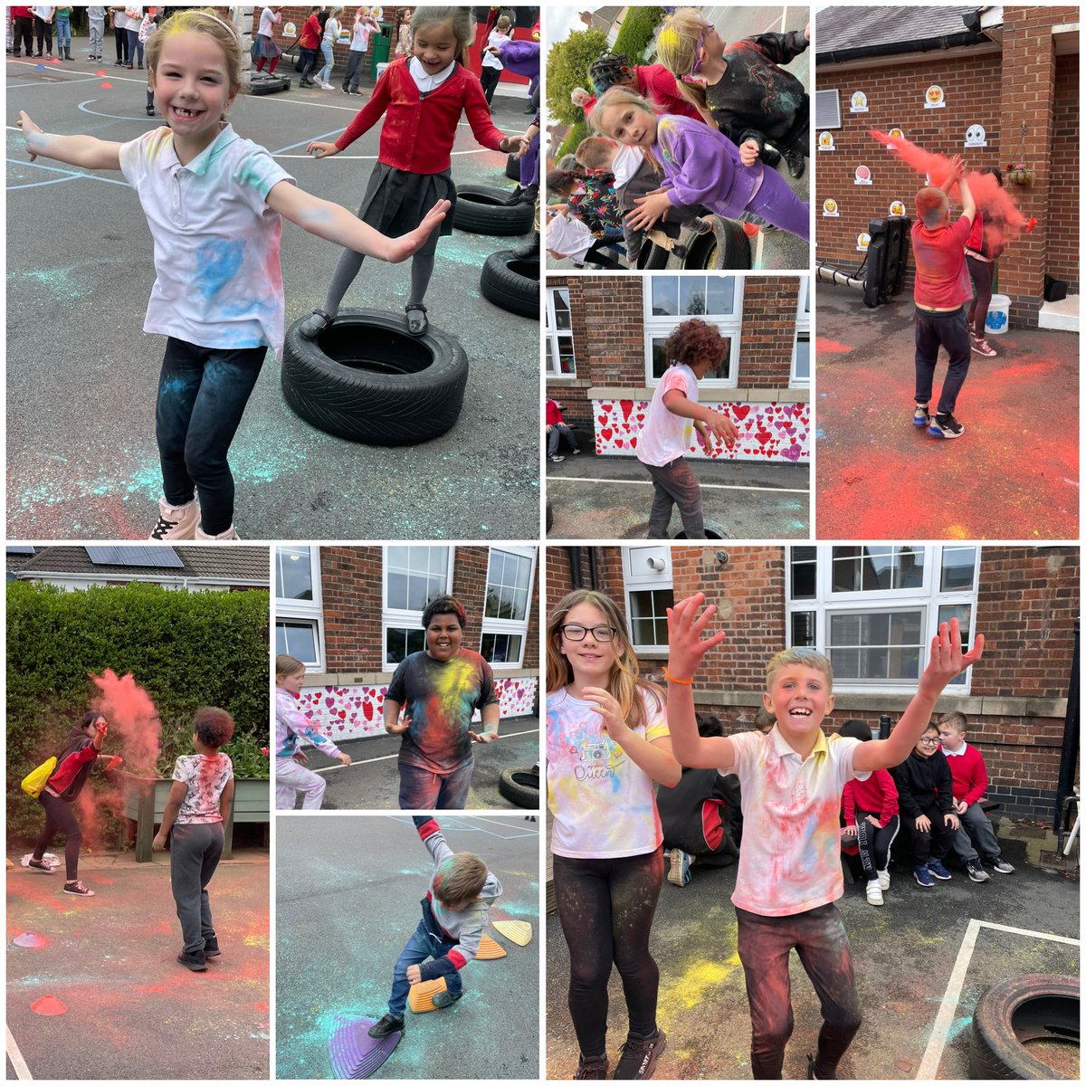 GHSKnighton's tweet photo. 🌟Oh what fun we had! @knightontmet taking part in the colour dash 💚💛🧡❤️ @GreenhouseSport #LCH #ColourDash #imadeadifference #character #fun https://t.co/9iT3J1goLB