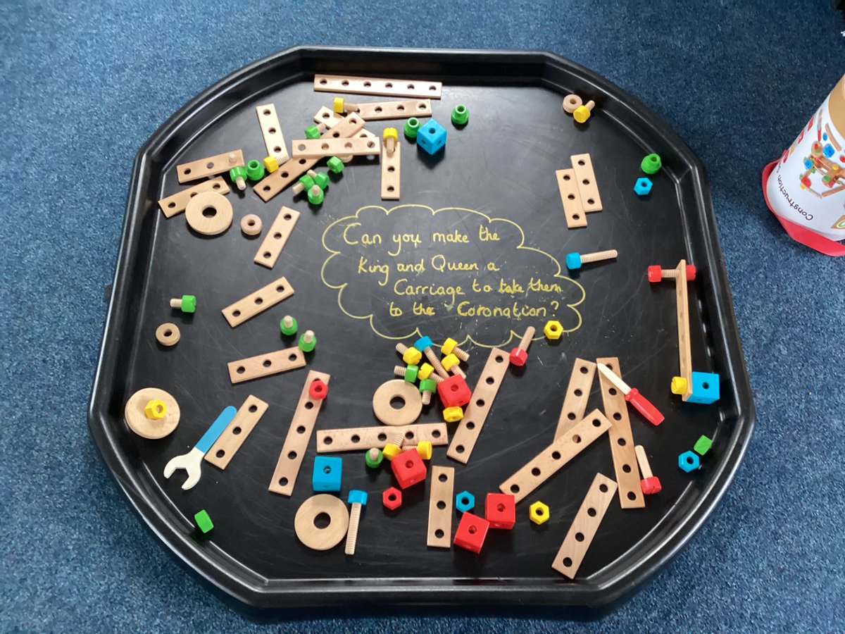 nylandcampus's tweet photo. Could you make the King & Queen a palace or a carriage? Tuff tray challenges that support fine motor skills #tufftraytuesday #Coronation #SEMHSchool https://t.co/83MkLtzopw