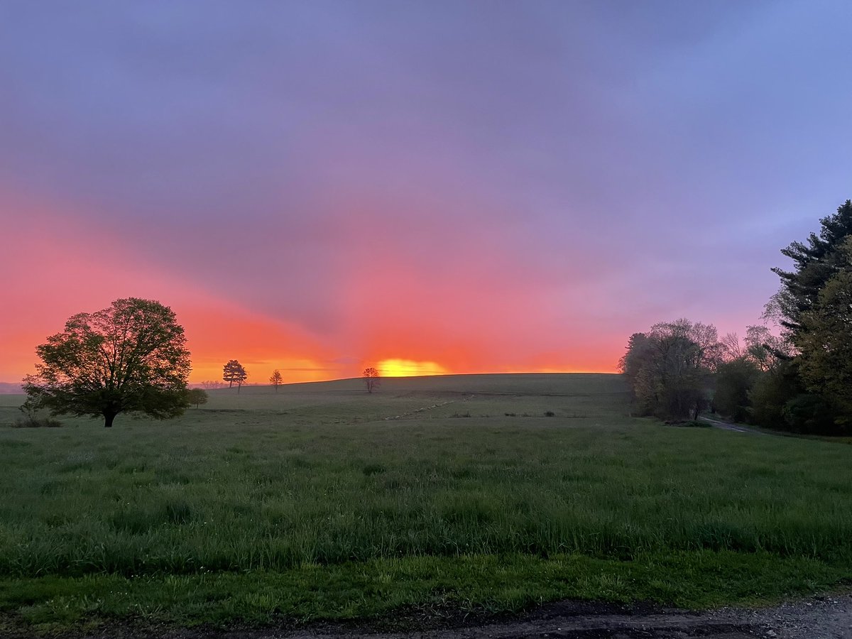 the_26thLetter's tweet photo. @gilsimmons @WTNH Woodstock sunrise through the raindrops. https://t.co/Ro6NmWVkXv