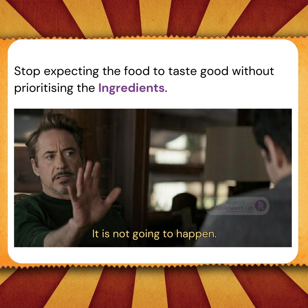 FoodResearchLa1's tweet image. Stop expecting the food to taste good without prioritizing the ingredients. It is not going to happen!
.
#foodresearchlab #pepgra #foodresearchlabindia #foodproductdevelopment #beverageformulation #flavorandfragrance #healthcareanalytics #ingredientintelligence