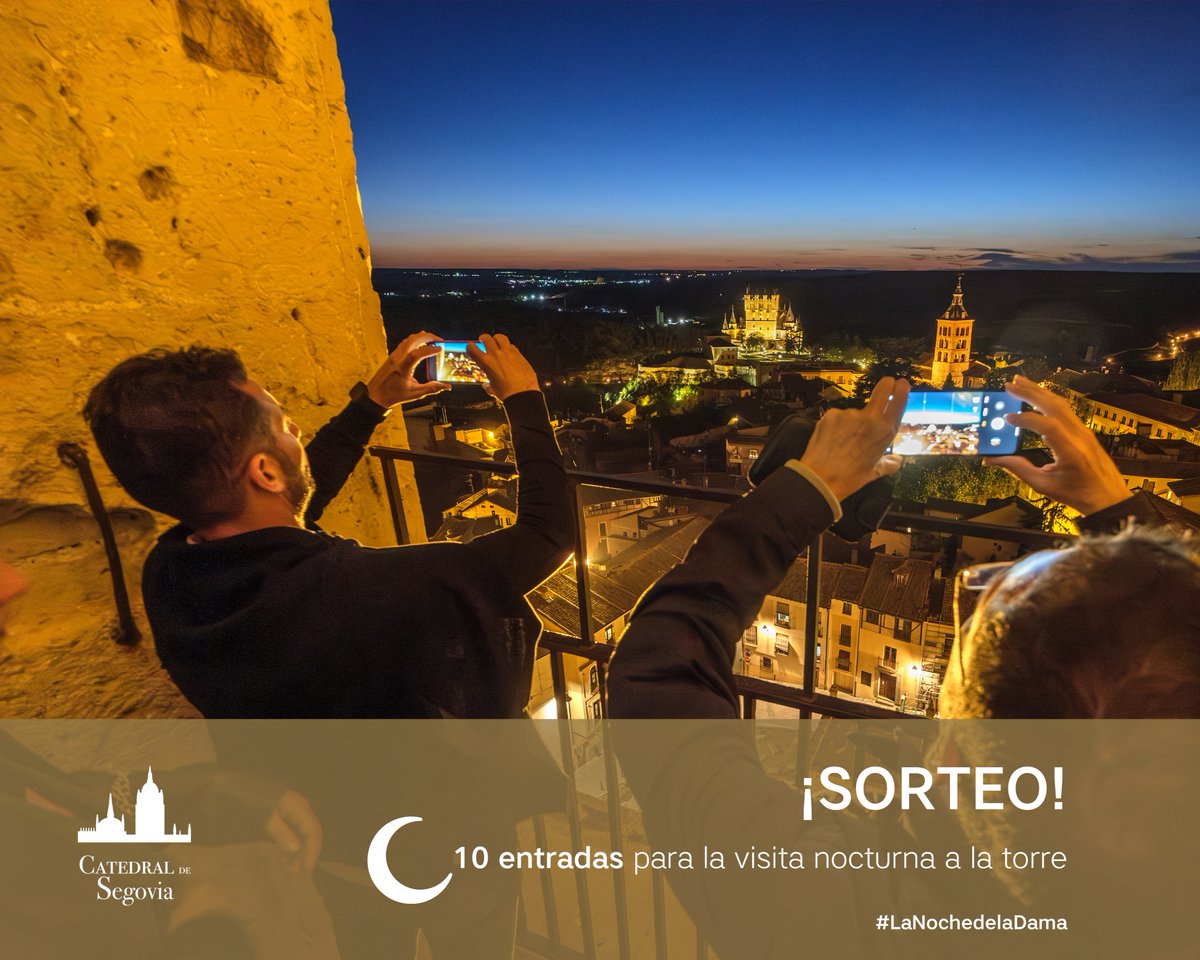 ❗️#Sorteamos 10 entradas para la visita nocturna a la torre🌙 ¿Cómo conseguir una de ellas?

1⃣Sigue a <a href="/catedralsegovia/">Catedral de Segovia</a>
2⃣RT a este tweet
3⃣Menciona a tu acompañante

¡Te esperamos en #LaNochedelaDama!