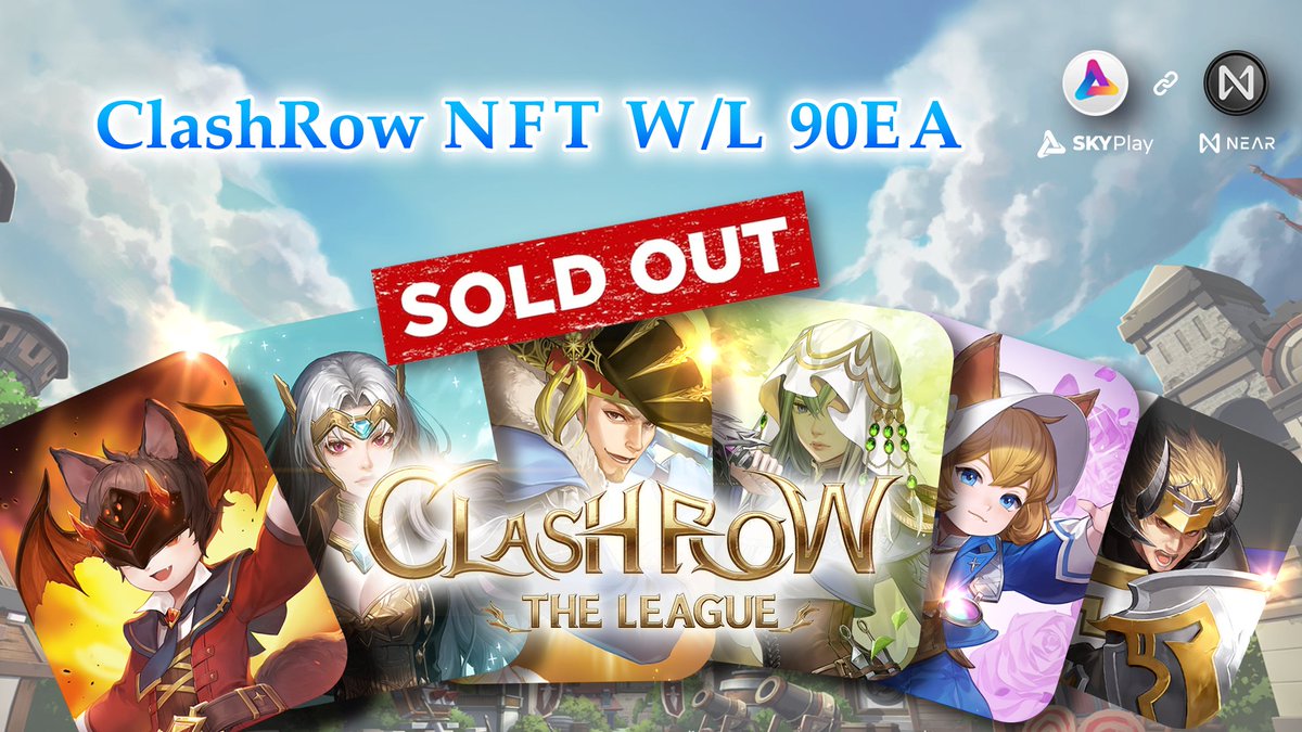 skyplay_SKP's tweet image. 🥳#ClashRow 1st NFT W/L Winners Announcement🥳

All ClashRow NFT W/L have been sold thanks to your support, thank you!
🔥🔥🔥🔥

Check out the list of winners below!

cold-runner-a85.notion.site/ClashRow-1st-N…

#skyplay #NEAR #NFT #Whitelist