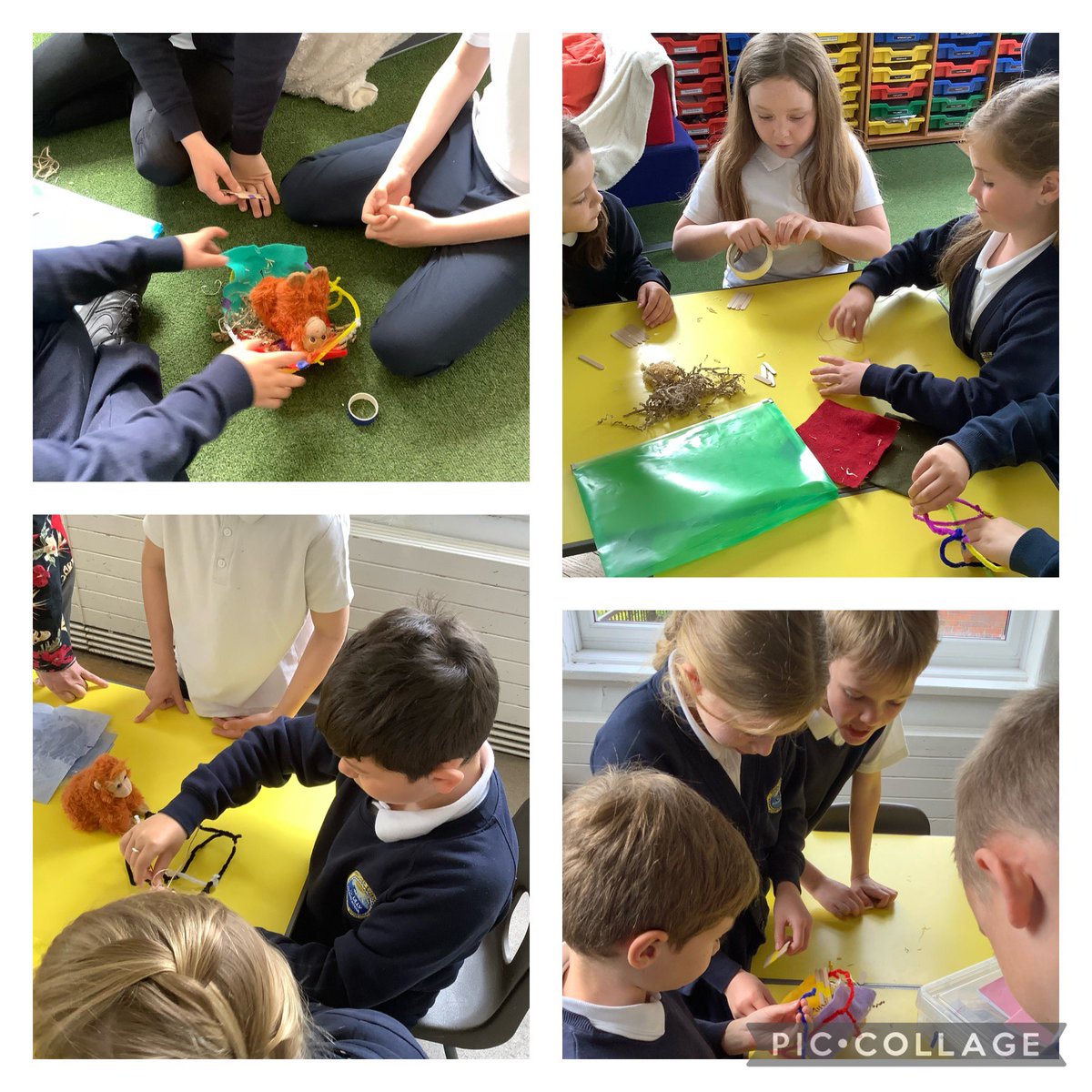 SullyPS's tweet photo. Thank you to Suzie from @sizeofwales for our brilliant workshop exploring the rainforest and the human impact on it. We loved finding out about different animals who call the rainforest home. We were #SPSResourceful and built our own orangutan nests 🦧 #SPSCurious #EcoWarriors https://t.co/C6tSnNRSEL